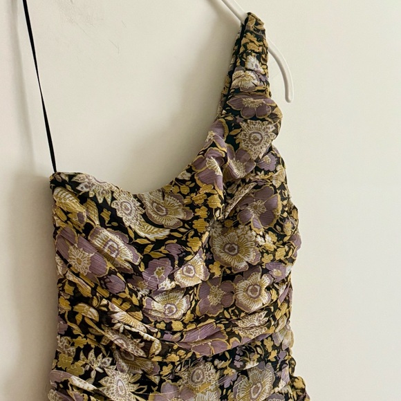 Zara One Shoulder Floral Mini Dress – Size S – NWOT - Picture 4 of 11